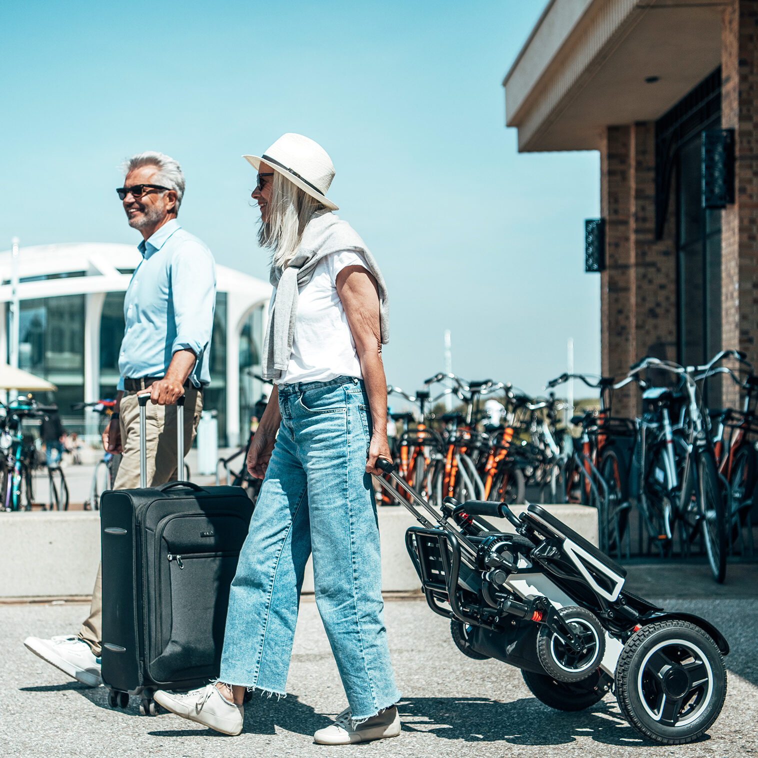 Poignée trolley pour fauteuil roulant électrique